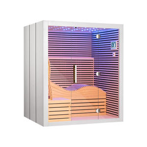 Salle de sauna en bois haut de gamme personnalisée série de loisirs familiaux maison de sauna en bois massif sans EMF sauna infrarouge pour 2-3 personnes - Product Image 3