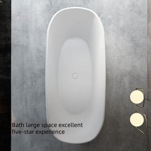 Moderna 1.5m/1.7m vasca da bagno in acrilico bianco Freestanding per <span class=keywords><strong>adulti</strong></span> uso interno-per Hotel Villa include scolapiatti ammollo per 1 persona - Product Image 3