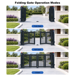Portail de garage moderne automatique en aluminium à double battant pour villas résidentielles avec taille et couleur personnalisées - Product Image 5