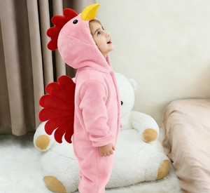 <span class=keywords><strong>Pijama</strong></span> de Bebé HAOXUAN con Estampado de Gallo Rosa, de <span class=keywords><strong>Terciopelo</strong></span> Ecológico, con Mangas Abullonadas, para las Cuatro Estaciones, con Cierre de Botones y <span class=keywords><strong>Cremallera</strong></span> Oculta - Product Image 2