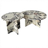 Table d'appoint moderne et plans de travail de cuisine en marbre Calacatta Viola italien de la marque Brothers Stone, plateau de vanité, table basse