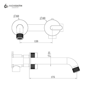 Grifo Mezclador Monomando de Acero Inoxidable 304 Negro para Agua Frí<span class=keywords><strong>a</strong></span>/Caliente, de Un Solo Orificio, Montado en Pared, con Cartucho Cerámico, para Baño y Sala de Estar - Product Image 6