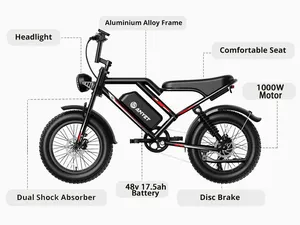 Ab abd stok kapalı ucuz yol elektrikli bisiklet uzun menzilli 1000W Ebike elektrikli bisiklet e bisikletleri ile çift disk fren