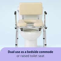 Chaise de toilette en fer avec accoudoirs rabattables, patins antidérapants, aide à la toilette médicale pour les personnes handicapées et les patients post-opératoires