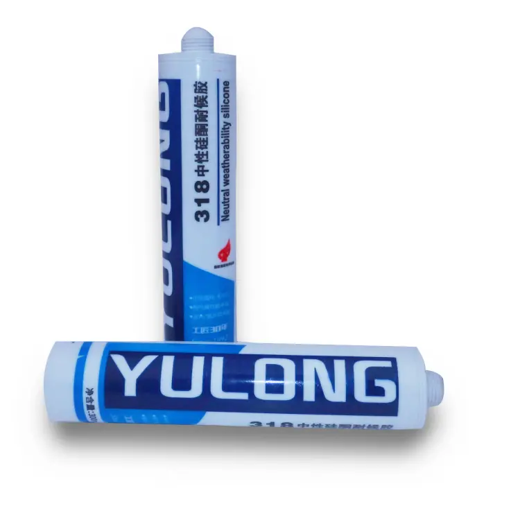 YULONG น้ํายาซีลซิลิโคนสีขาวเป็นกลางขนาด 300 มล. สําหรับอาคาร กระจก หน้าต่าง ประตู