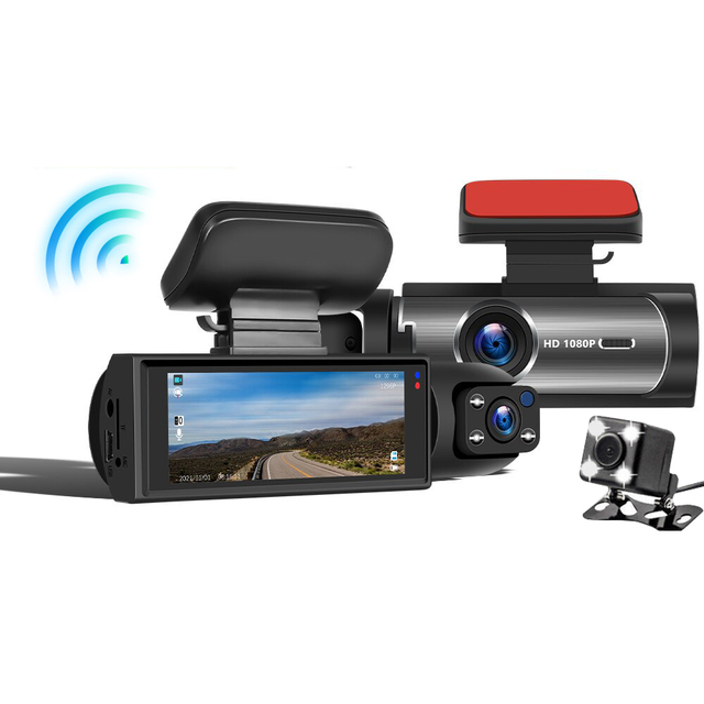 M8 FHD WiFi Car Camera 3.16" Screen 1080P HD Dash Cam with Night Vision G-sensor MicroSD Support