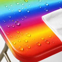 Passgenaue Regenbogen-Farbverlauf PEVA-Tischdecke 6ft Wasserdichte Einweg-Rechteckige Kunststoff-Tischabdeckung für Babyparty-Events