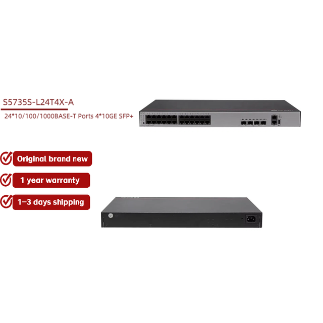 For S5735S-L24T4X-A 10/100/1000/10000Mbps 24 Port Gigabit S5735S Series Stackable VLAN Support POE Network Switch