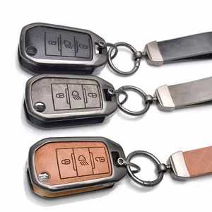 Funda de cuero y aleación de zinc para llave de <span class=keywords><strong>Citroen</strong></span> Berlingo 2021 <span class=keywords><strong>C3</strong></span> III <span class=keywords><strong>Aircross</strong></span> C4 C4L C5 C6 C8 Picasso y Peugeot 208 2019 308 - Product Image 2