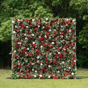 Panel de pared de flores artificiales 5D con base de tela para exteriores, bodas, festivales, centros comerciales, área de bienvenida, fondo de pared - Product Image 5