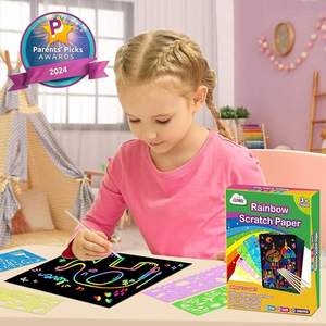 สมุด A4ศิลปะสำหรับเด็กศิลปะทำมือด้วยกระดาษขูดสีรุ้ง - Product Image 3