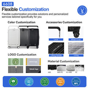 SOKOKフロントポケットトラベルスーツケースワイドハンドル荷物耐久性軽量Kofferキャリーオントロリーバッグ - Product Image 5