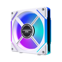 Ventilateurs de boîtier ARGB blancs Lovingcool, style bloc de construction, 120 mm, raccordement sans fil, roulement fluide, 6 broches PWM, refroidisseur d'ordinateur de jeu pour