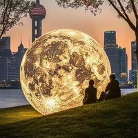 Ballon géant gonflable LED imperméable et durable en forme de planètes (Lune, Terre, Mars, Saturne) avec lévitation à l'hélium pour la publicité