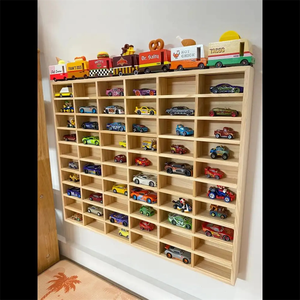 1/64 תצוגת צעצוע עץ גווני תצוגה מודרנית תיבת צל מסגרת קיר קיר הר מדפים תצוגת עץ - Product Image 5