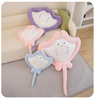 Peluche Manta Ray mignonne de dessin animé, jouet en peluche doux, poupée animale marine, cadeau d'anniversaire pour enfants unisexe