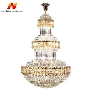 Lampade a sospensione di lusso per soffitto con decorazione artistica europea a forma di pera grande lampadario di cristallo Vintage