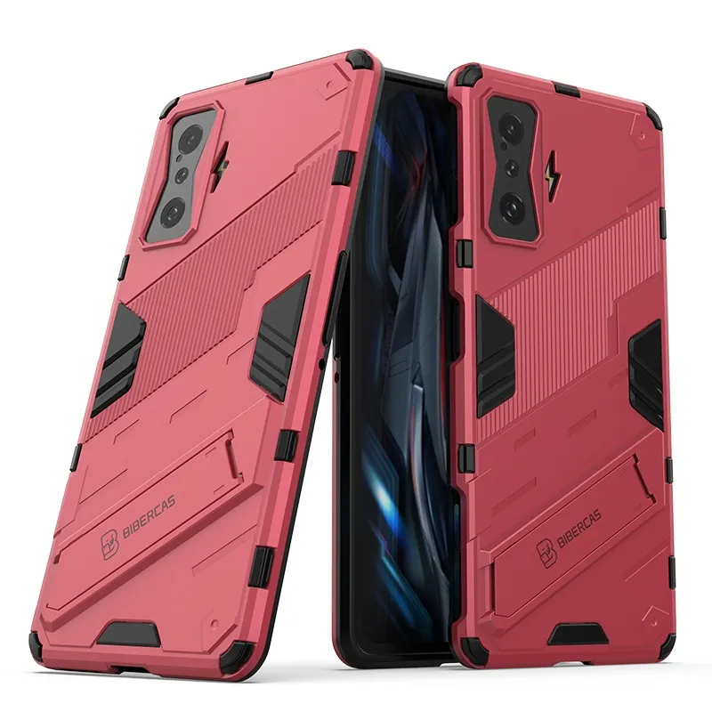 Cover posteriore per cellulare di alta qualità per Xiaomi Redmi K50 Gaming Punk Armor 2 in 1 PC + TPU custodia antiurto per telefono con supporto