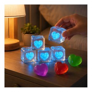 Custom Luminous <b>LED</b> Heart Cube Squeeze Toy Soft Rubber Squishy Stress <b>Ball</b> Sensory Fidget Kids Gift Wholesale Set - Product Image 6