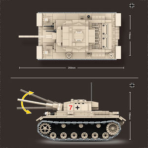 รถถังขนาดกลาง WW2พลาสติกสำหรับเด็กชายโมเดลสงครามโลกครั้งที่1ชุดเกราะประกอบโมเดลรถถัง - Product Image 3