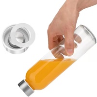 Prix usine 16oz Subzero Bouteille d'eau Bouteille de boisson en verre Bouteille à boire en verre avec bouchon en acier inoxydable étanche