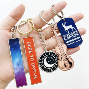 Juego de Llaveros Metálicos de Moda con Diseño de Cielo Estrellado, <span class=keywords><strong>Violín</strong></span>, Constelación y Ciervo para Accesorios Diarios y Regalos - Product Image 1