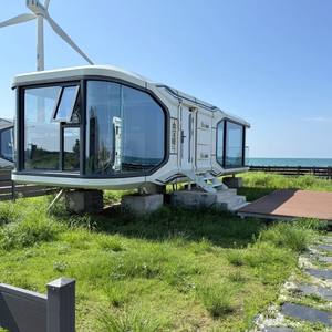 Cabines modulaires préfabriquées portables, structures en acier galvanisé écologiques à énergie solaire chinoises pour les centres <span class=keywords><strong>de</strong></span> villégiature et les villas - Product Image 3