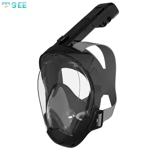 Máscara de mergulho com vista panorâmica para rosto inteiro equipamento antiembaçante antiembaçante anti-vazamento sistema respiratório seguro para uso seco mais recente