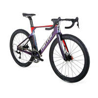 Bicicleta de Carretera Unisex para Adultos, Precio de Fábrica OEM, Cuadro de Fibra de Carbono Aero, Cableado Interno, 46CM, Color Completo, 0.0g, Manual