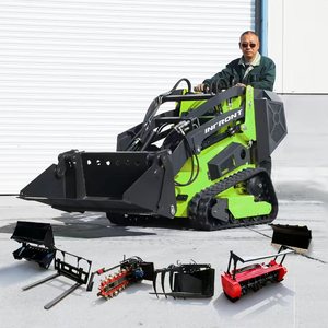 Livraison gratuite INFRONT 1ton 1000kg Multifonction Hydraulique Mini Skid Steer Loader Kubota moteur avec 820 mm Narrwo Bucket - Product Image 1