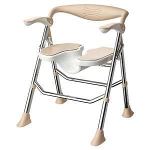 Baiyurui Shower <b>Stool</b> With Armrests <b>Adjustable</b> <b>Height</b> Non Slip Folding Chair For Bathroom Pregnant Women Recessed Seat - Product Image 2