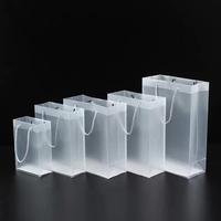 Sac fourre-tout transparent personnalisé avec logo, sac fourre-tout en plastique, sac cadeau transparent givré en PVC