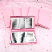 Extensions de cils en grappe, Kit DIY de grappes de cils avec livre rose, Livres de grappes de cils Magna personnalisés et volumineux