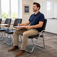 Chaise de conférence pliante moderne avec tablette d'écriture intégrée pour salles de formation et de séminaire – Idéale pour l'éducation et les entreprises – Meilleures ventes