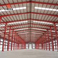 Estructura de Acero Prefabricada Económica, Marco Metálico Ligero para Naves Industriales y Almacenes