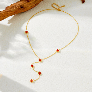 Heart Shape Rhinestone Y Chain Necklace Zinc Alloy Daily Wear Women's Fashion Jewelry N3159 N3160 N3161 - Product Image 3
