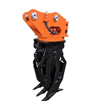 Grappin hydraulique rotatif SLN pour bois, soudé avec précision, avec plaque nervurée renforcée, pour excavatrice de 17 à 25 tonnes, pour terrains montagneux et vallonnés