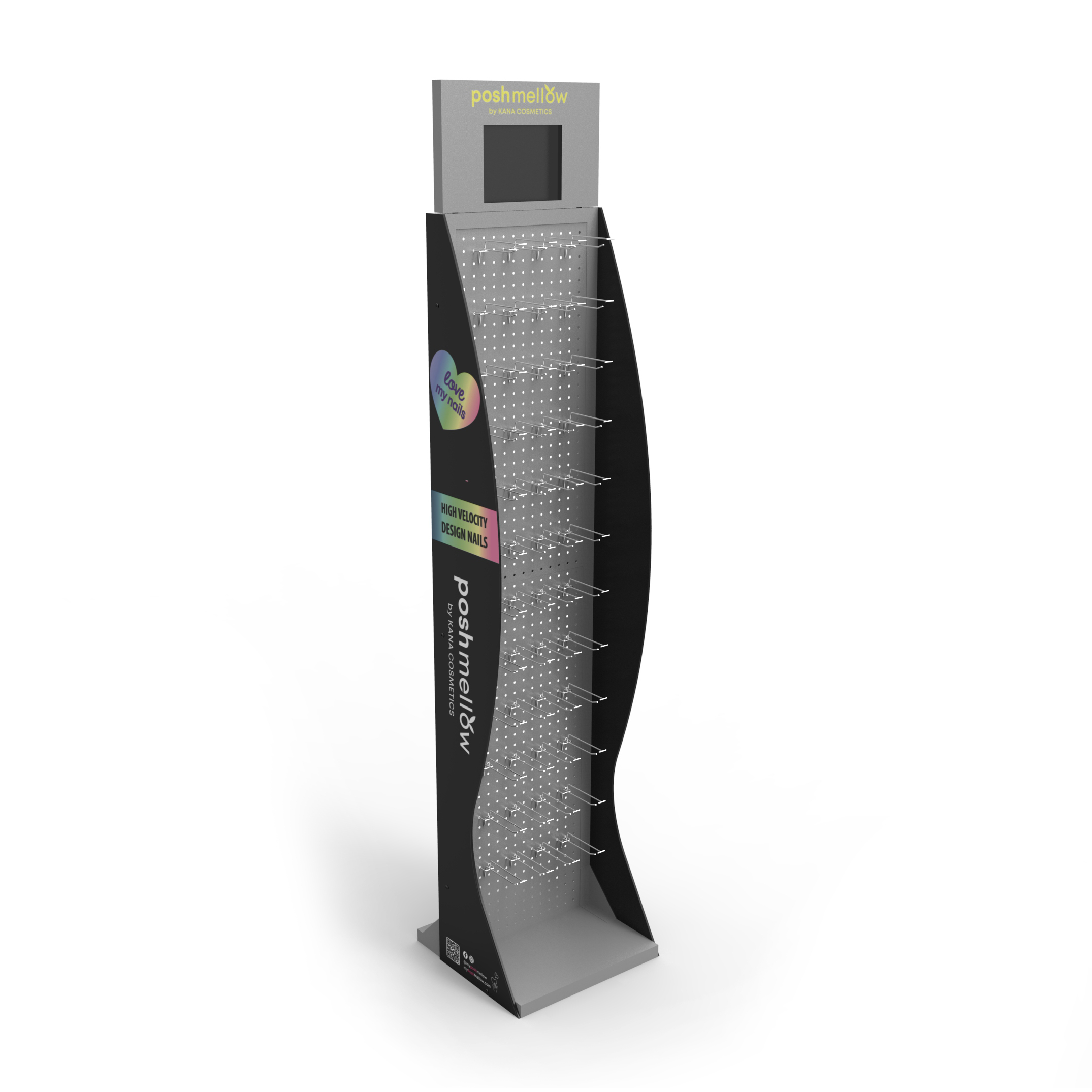 Hot Selling Retail Store Glove Display Stand Pegboard Display Stand With LCD Screen