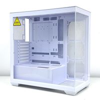 Boîtier d'ordinateur de bureau personnalisable, super léger, vue sur la mer, prise arrière, MATX sans colonne, ATX, alimentation avec panneau transparent