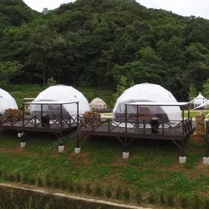 Trade Show Tent 6m Diameter Igloo Geodesic Dome Steel Structure Camping Tent Hotel Luxury Dome House Glamping Round Dome TentPop