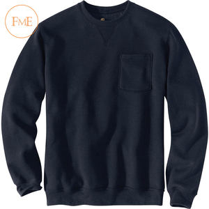 2020 sudadera de manga larga de algodón 100% de peso pesado personalizada para hombre, cuello redondo de alta calidad, de talla grande, anticontracción, Invierno sólido - Product Image 5
