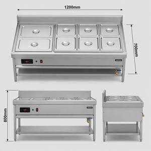Bain-marie électrique commercial certifié NSF CFT 6 bacs, table chauffante pour aliments chauds, équipement en acier inoxydable SS304 pour restaurant et <span class=keywords><strong>buffet</strong></span> - Product Image 2