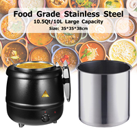 YITIAN Chauffe-plat électrique professionnel 10L en acier inoxydable pour soupes et plats chauds, idéal pour buffets et hôtels (fer noir ou plastique)