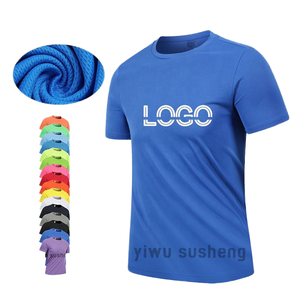Logotipo personalizado de alta calidad al por mayor de verano de los hombres camiseta Unisex deportes camiseta barata en blanco de los hombres 100% poliéster de secado rápido camiseta - Product Image 1