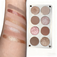 Palette acrylique transparente 8 couleurs mat miroitant maquillage des yeux Palette de fard à paupières maquillage quotidien Look neutre fard à paupières nu longue durée