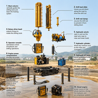 Foreuse rotative diesel portable sur chenilles Kaishi, 800 m, pour la construction de puits d'eau, prix usine