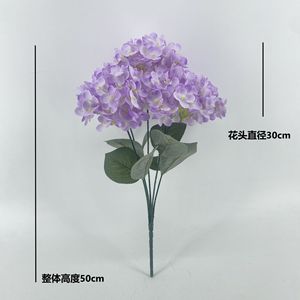 Artificial Hydrangea <b>Flowers</b> <b>Single</b> Branch Silk High Simulation Wedding Home Decor Reusable - Product Image 3