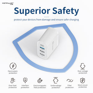 <span class=keywords><strong>Chargeur</strong></span> KONFULON Original 45W à Sortie Multiple avec Prise US/EU, Charge Rapide 2*USB+Type-C pour Téléphone, Ordinateur Portable, Compagnon de Voyage - Product Image 4