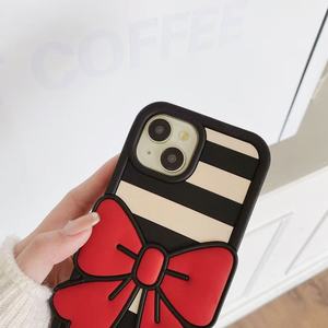 <span class=keywords><strong>Cover</strong></span> Protettiva Antiurto in Silicone 3D con Fiocco Rosso a Righe per <span class=keywords><strong>iPhone</strong></span> <span class=keywords><strong>11</strong></span>/12/13/14, Nuova e Bella, Vendita all'Ingrosso dalla Fabbrica BAILI - Product Image 4