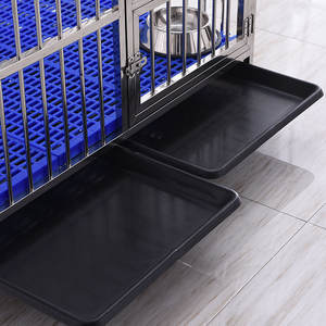 Chenil en acier inoxydable de haute qualité Style moderne motif solide pliable grande taille Cage pour chien avec plateau en plastique emballage de boîte à palettes - Product Image 6
